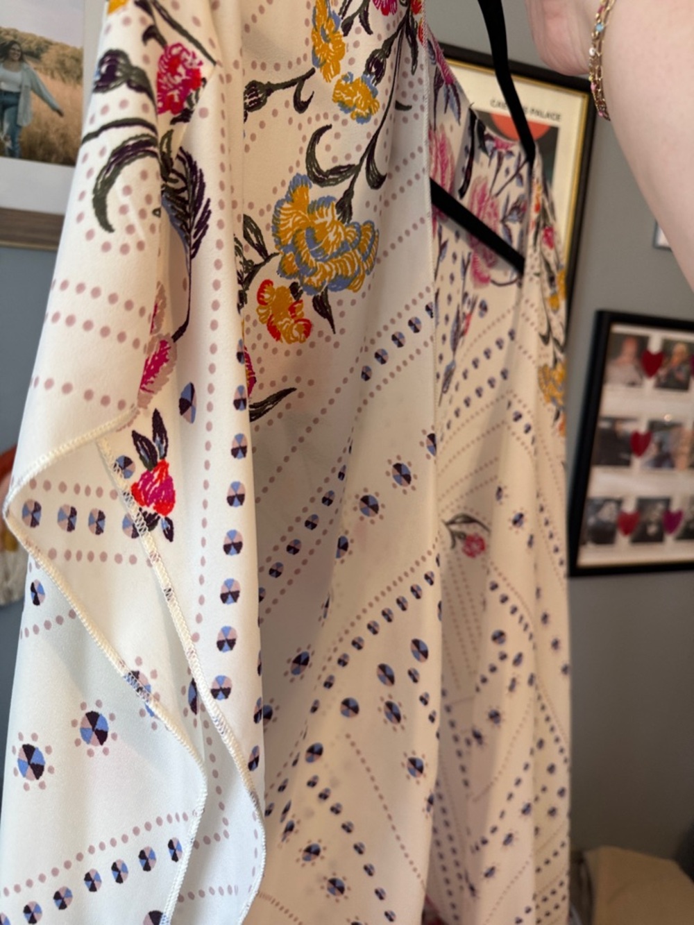 Cream Floral Print Satin Camisole